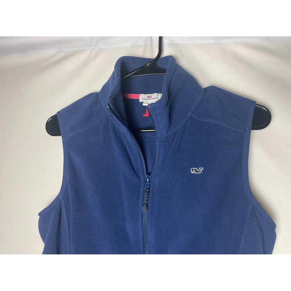 Vineyard Vines Women's Full Zip Fleece Vest Navy Blue Size Small - Picture 3 of 5